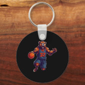 Basketbal Beer 1 Sleutelhanger (Voorkant)