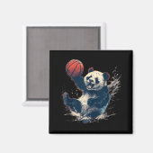 Basketbal Beer Kunstwerk Basketbal Lover Watercolo Magneet (Voorkant / Achterkant)