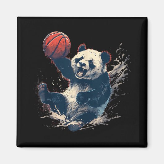 Basketbal Beer Kunstwerk Basketbal Lover Watercolo Magneet (Voorkant)
