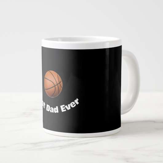 Basketbal beste papa ooit op maat grote koffiekop (Voorkant rechts)