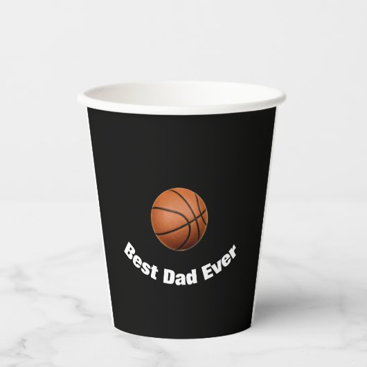 Basketbal beste papa ooit op maat papieren bekers (Voorkant)