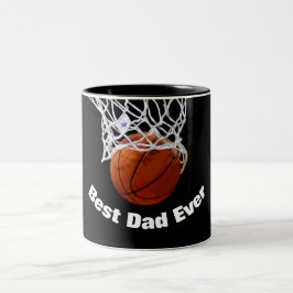 Basketbal beste papa ooit op maat tweekleurige koffiemok
