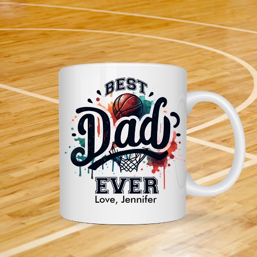 Basketbal Beste Papa Vaderdag Gepersonaliseerd Koffiemok