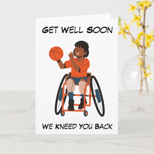 basketbal beterschap kaarten (Gele Bloem)