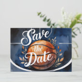 Basketbal Bewaar de datum met basketbal op het vel Kaart (Staand voorkant)