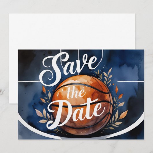Basketbal Bewaar de datum met basketbal op het vel Kaart (Voorkant / Achterkant)
