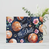 Basketbal Bewaar de datum met basketbal op het vel Kaart (Staand voorkant)