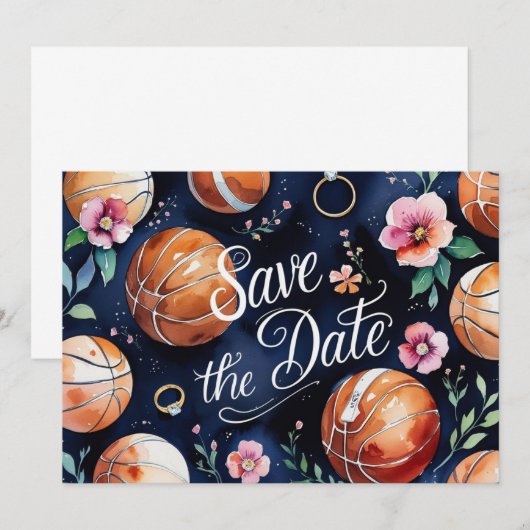 Basketbal Bewaar de datum met basketbal op het vel Kaart (Voorkant / Achterkant)