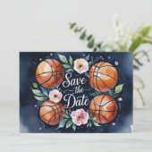 Basketbal Bewaar de datum met basketbal op het vel Kaart (Staand voorkant)