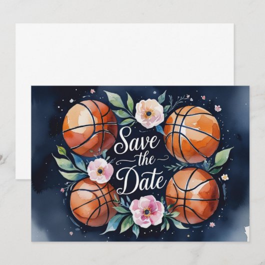 Basketbal Bewaar de datum met basketbal op het vel Kaart (Voorkant / Achterkant)