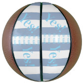 Basketbal Blauw & Witte Streep Hij zei Ja! (Verticaal)