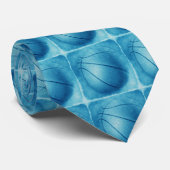 Basketbal Blue Pop Art Stropdas (Opgerold)