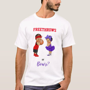 Basketbal Boog Baby Jongen Meisje Geslacht Onthull T-shirt