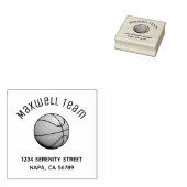 Basketbal Boog Familie Adres Rubberstempel (Gestempeld)
