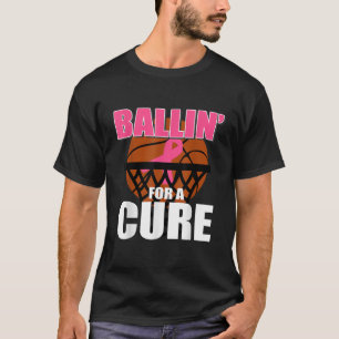 Basketbal Borstkanker Awareness Maand Roze Ribb T-shirt