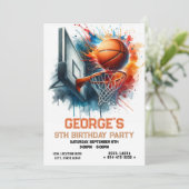 Basketbal Boy Verjaardag Kaart (Staand voorkant)