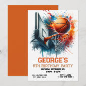 Basketbal Boy Verjaardag Kaart (Voorkant / Achterkant)