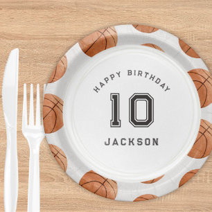 Basketbal Boy's Modern Sports Thema Verjaardag Papieren Bordje