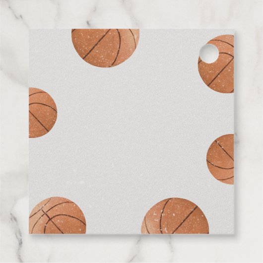 Basketbal Boy's Modern Verjaardag Bedankt Bedankjes Labels (Achterkant)