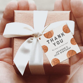 Basketbal Boy's Modern Verjaardag Bedankt Bedankjes Labels