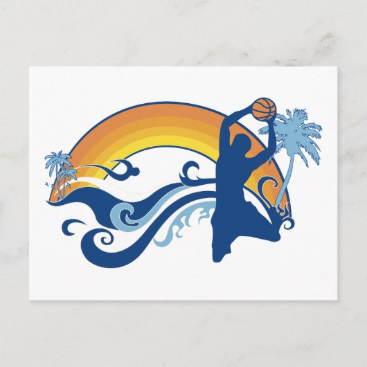 basketbal briefkaart (Voorkant)
