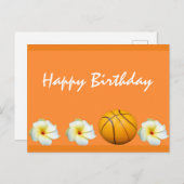 Basketbal briefkaart verjaardag (Voorkant / Achterkant)
