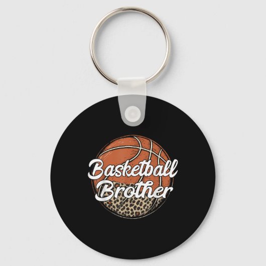 Basketbal Broer Leopard Basketbal Lover Sleutelhanger (Voorkant)