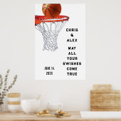 Basketbal bruid en bruidegom poster (Keuken)