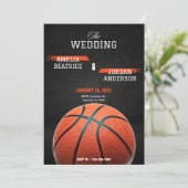 Basketbal bruiloft kaart (Staand voorkant)