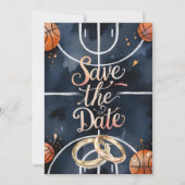 Basketbal bruiloft SAVE THE DATE Kaart (Voorkant)