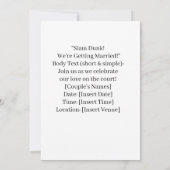 Basketbal bruiloft SAVE THE DATE Kaart (Achterkant)