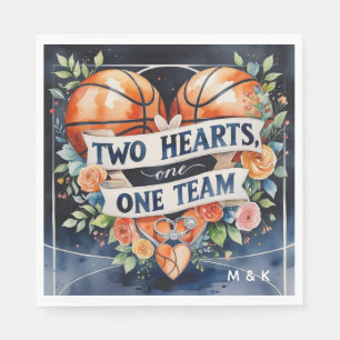 Basketbal bruiloft thema waterverf stijl servet