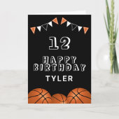Basketbal Bunting Flags Kids Verjaardag Kaart (Voorkant)