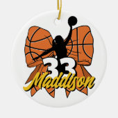 Basketbal Cadeau, Team Cadeau, Speler cadeau, Bask Keramisch Ornament (Voorkant)
