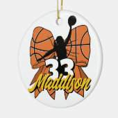 Basketbal Cadeau, Team Cadeau, Speler cadeau, Bask Keramisch Ornament (Links)