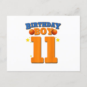 Basketbal cadeau voor jongens voor 11e verjaardags briefkaart