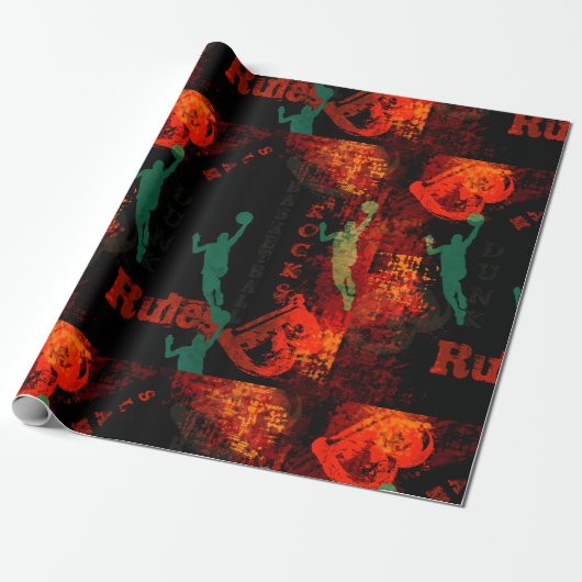 BASKETBAL CADEAUPAPIER (Uitgerold)