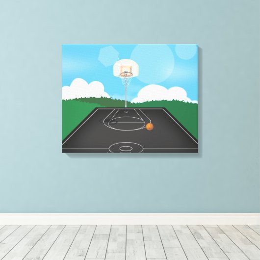 Basketbal Canvas Afdruk (Insitu (Houten vloer))