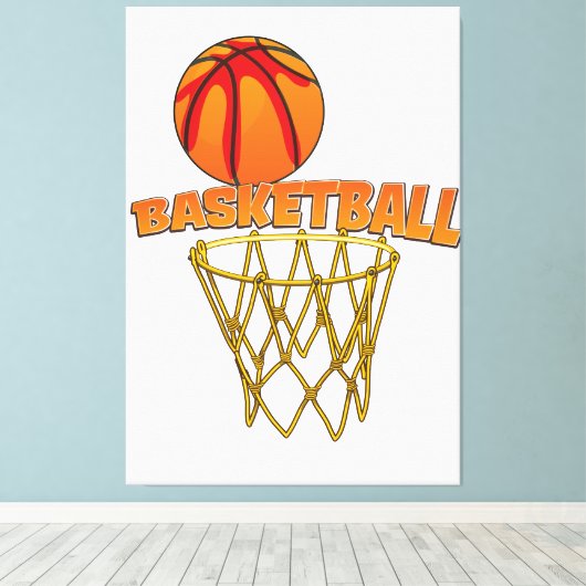 Basketbal Canvas Afdruk (Insitu (Houten vloer))