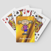 Basketbal Cartoon Karakter Meisje Personaliseren Pokerkaarten (Achterkant)