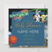 Basketbal Cartoon Space Blauw Groen Baby shower Kaart (Voorkant)