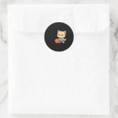 Basketbal Cat Ba Ronde Sticker (Tas)