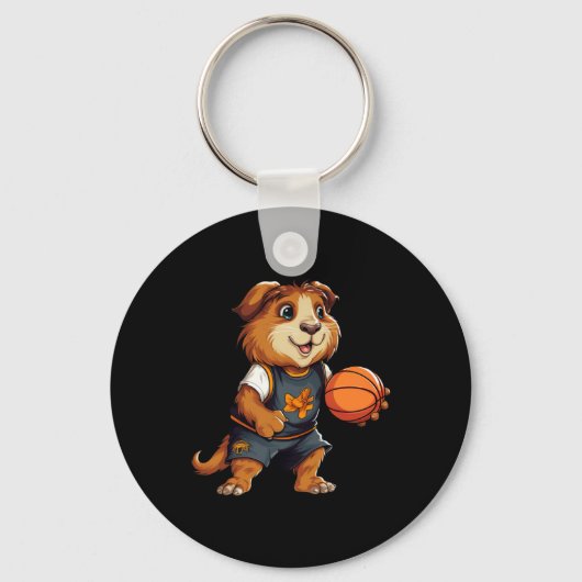 Basketbal cavia's sleutelhanger (Voorkant)