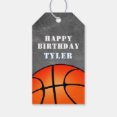 Basketbal Chalkboard Foto Verjaardag Cadeaulabel (Achterkant)