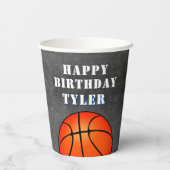 Basketbal Chalkboard Foto Verjaardag Papieren Bekers (Achterkant)