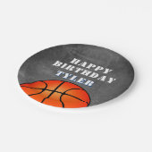 Basketbal Chalkboard Foto Verjaardag Papieren Bordje (Gekanteld)