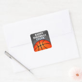 Basketbal Chalkboard Foto Verjaardag Vierkante Sticker (Envelop)