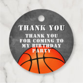 Basketbal Chalkboard Verjaardag Dank u Bedankjes Labels (Achterkant)