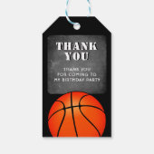 Basketbal Chalkboard Verjaardag Dank u Cadeaulabel (Achterkant)