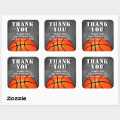 Basketbal Chalkboard Verjaardag Dank u Vierkante Sticker (Vel)